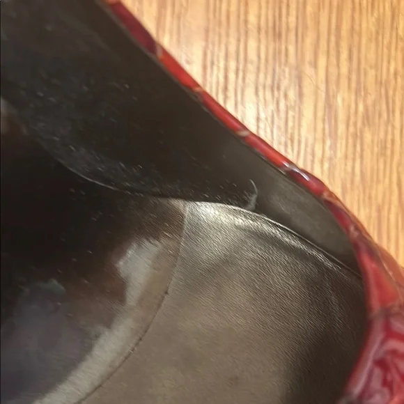 Jessica Simpson Red Stiletto Heels with Textured Finish Gently Used - Picture 7 of 7
